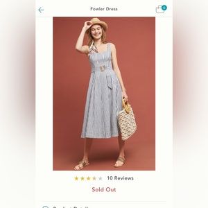 Blue striped nautical sundress with belt